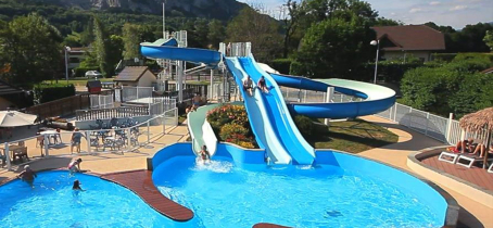 outdoor pool with slide