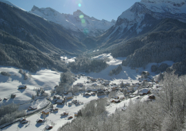 Winter village view