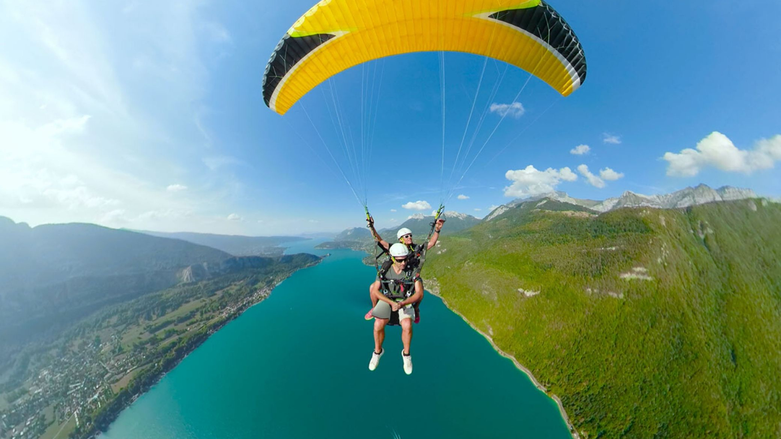 paragliding above lake Annecy