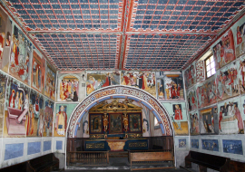The sumptuous painted decorations of the St Sébastien chapel in Val Cenis Lanslevillard