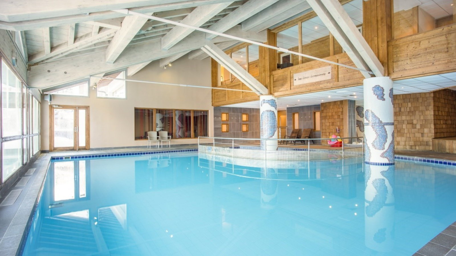 Indoor swimming pool with breathtaking view
