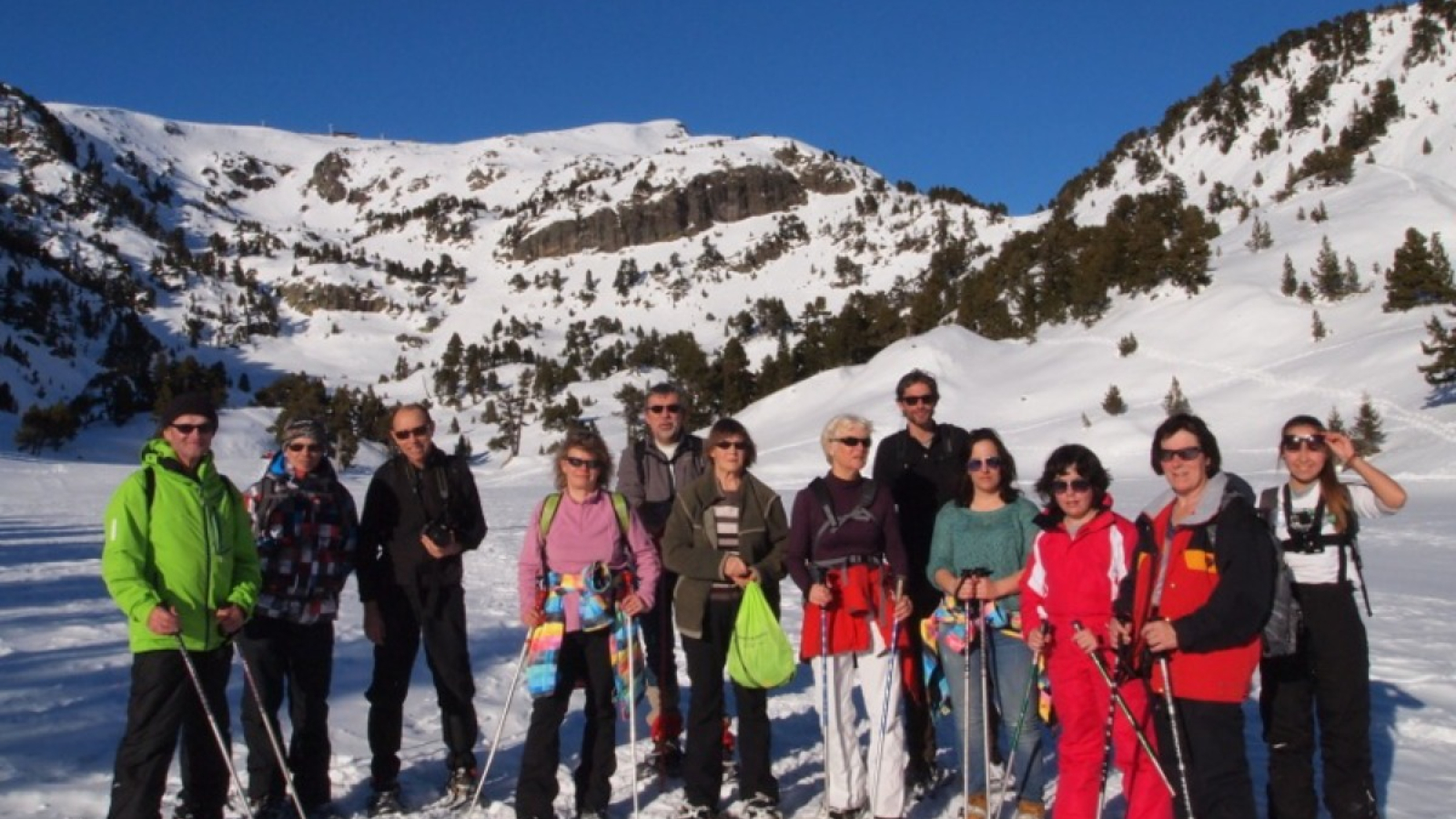 Snowshoeing group tour