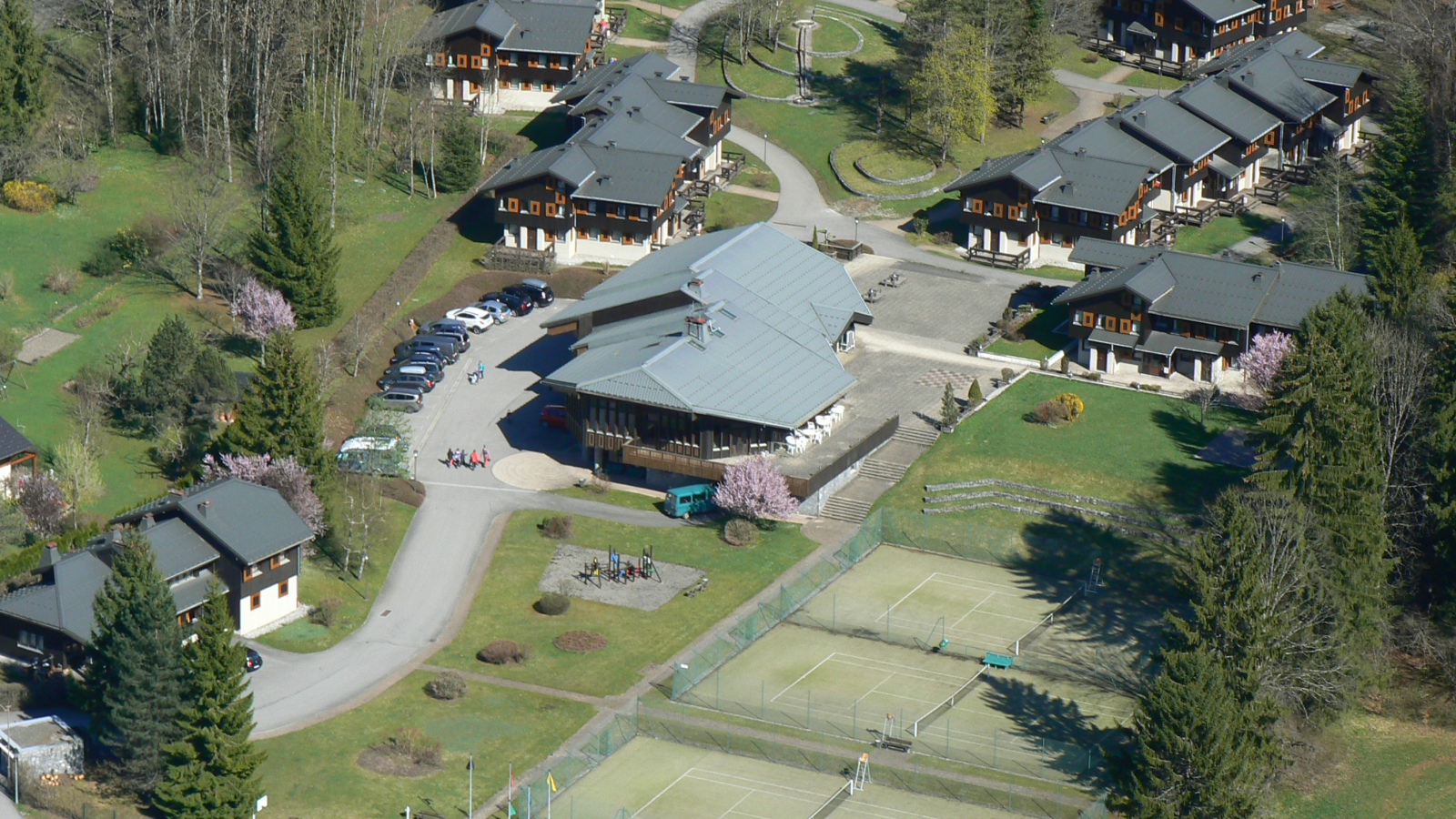 Aerial view of the residence