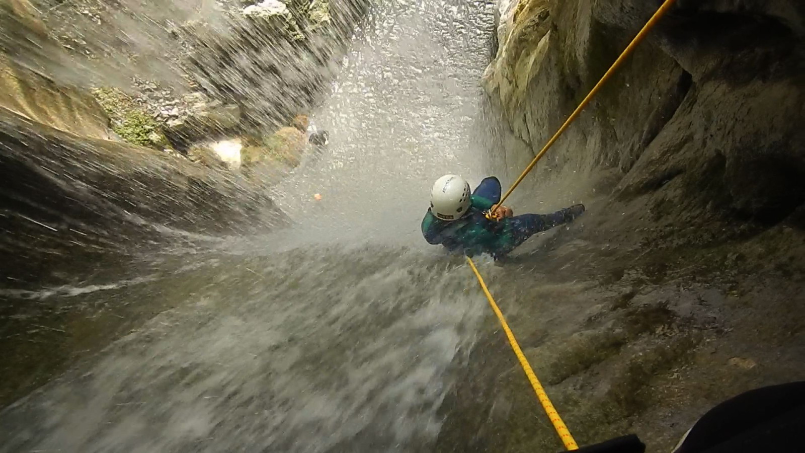 Slide in the 25-metre abseil