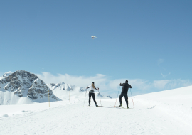 Cession ski de fond entre amis autour du Lac de l'Ouillette à Val d'Isère