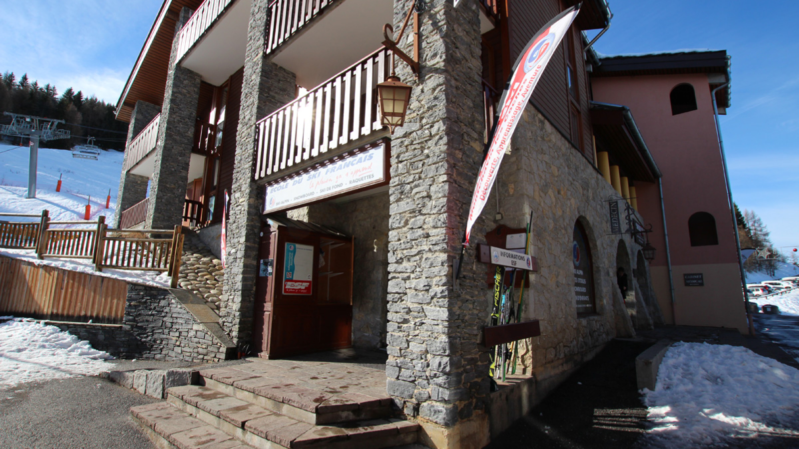 Front of the Les Coches Ski School offices