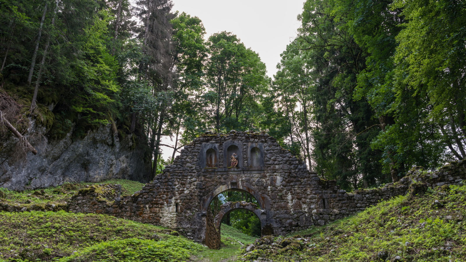 Ruins of the former farm Porte d'Age in Le Reposoir, Haute-Savoie, France