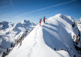 Summit in view for two skiers