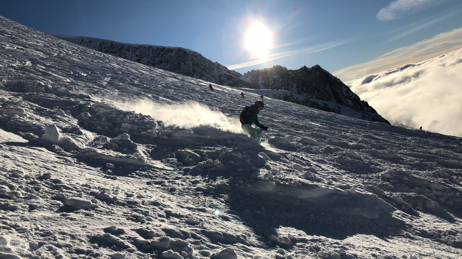 Skieur au domaine de ski Les Grands Montets