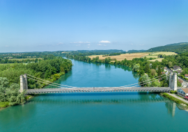 Viarhôna : Vue sur le pont de Groslée - Balcons du Dauphiné