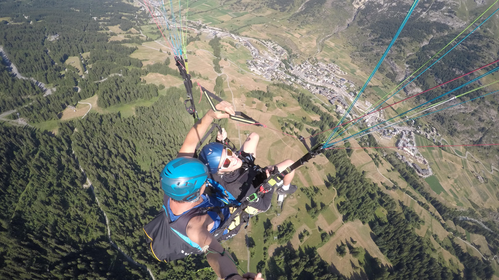Summer tandem paragliding flight with By air Parapente