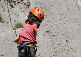 child rappelling