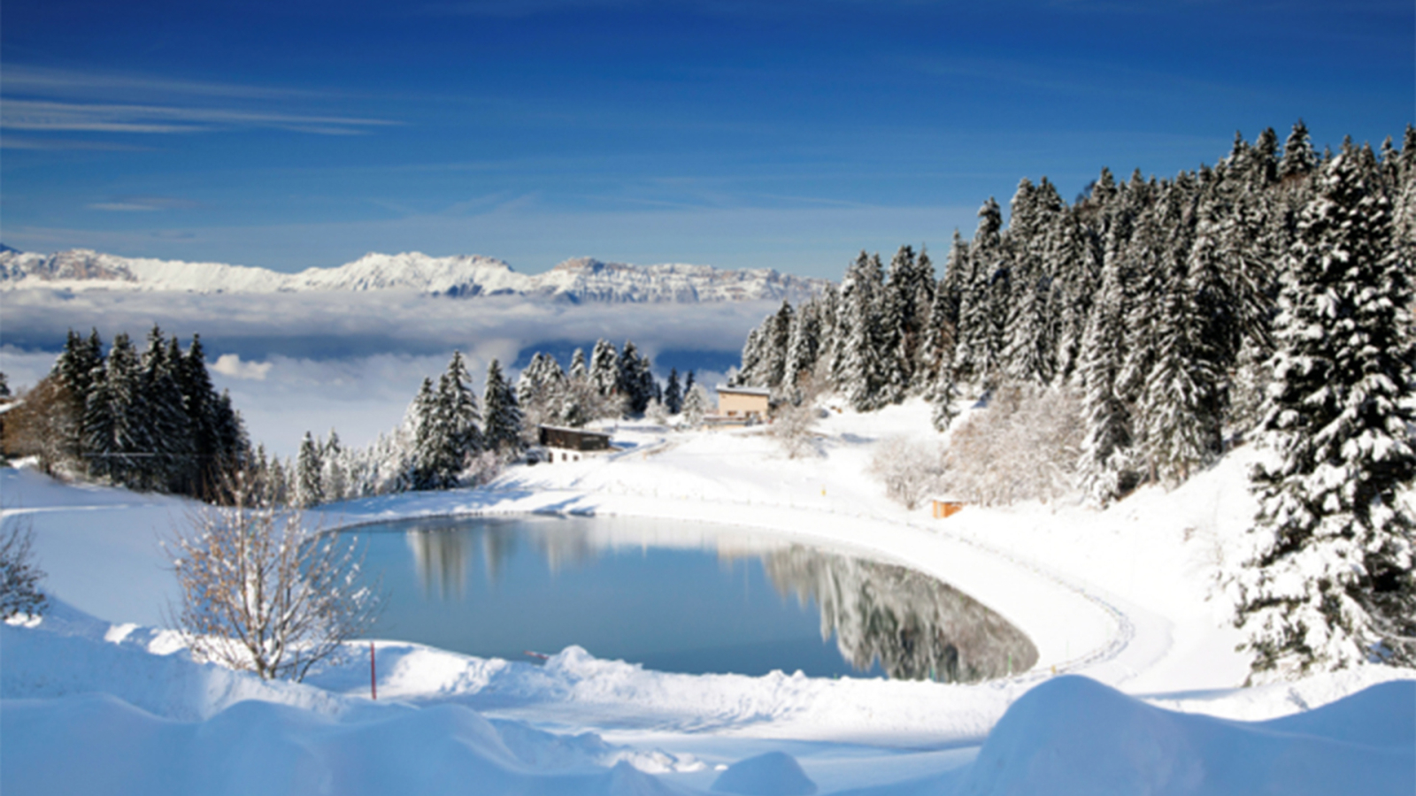 Photo lac de la Grenouillère hiver Chamrousse