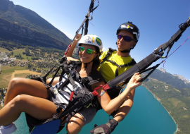 Paragliding flight lake Annecy