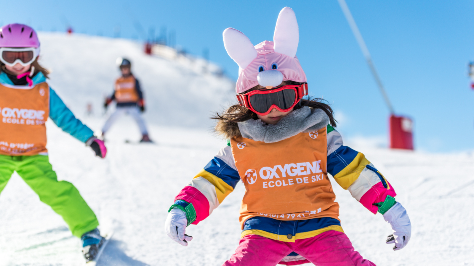 Ski lessons are centred around fun games and activities and are limited to 10 participants per instructor.