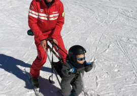 Photo apprentissage ski glisse bébé Chamrousse