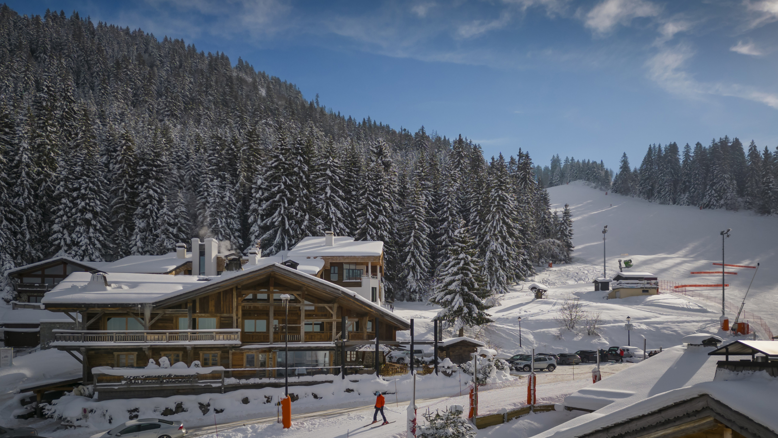 Hotel at the bottom of the ski slopes