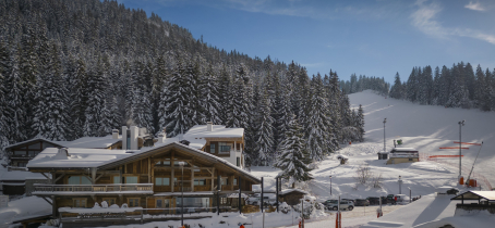 Hotel at the bottom of the ski slopes