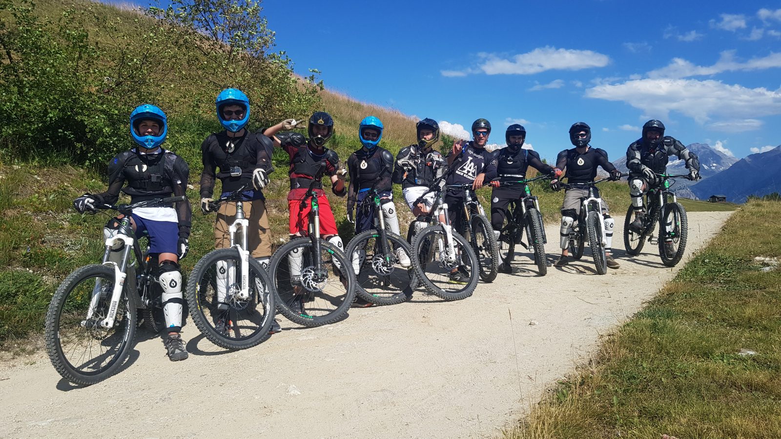 Group of mountain bikers