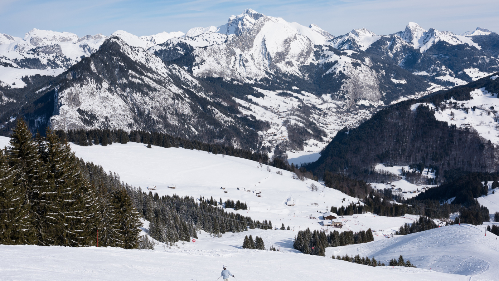 View of the Portes du Soleil mountains from Abondance